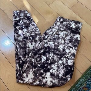 Athleta Black and White Tie-Dye Joggers